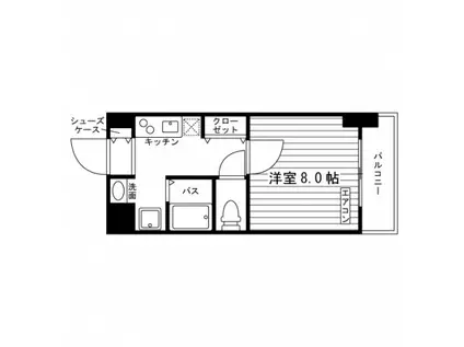 GRAN DOME(1K/2階)の間取り写真