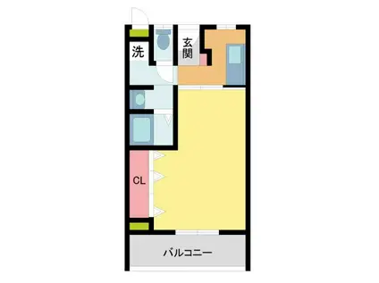 シャトル岩園(1K/2階)の間取り写真