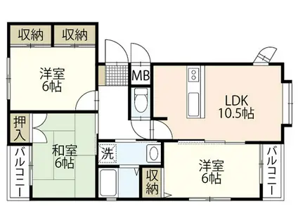 メゾン・デ・ピア(3LDK/3階)の間取り写真