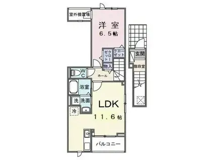 フローラル グレイス(1LDK/2階)の間取り写真