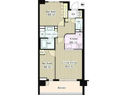 パークホームズ成増マークレジデンス(2LDK/1階)の間取り写真