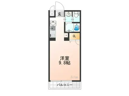 ラヴィータ二条月光(1K/3階)の間取り写真