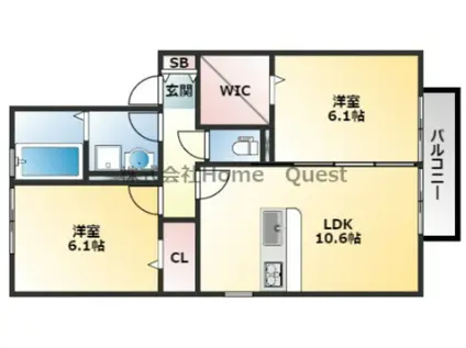 ソレイユ ドゥ(2LDK/1階)の間取り写真