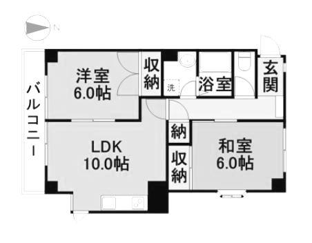 コンフォート21(2LDK/2階)の間取り写真