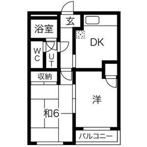 コーポラス市川(2DK/1階)の間取り写真