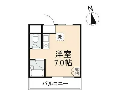CALVERT西宝町(ワンルーム/4階)の間取り写真
