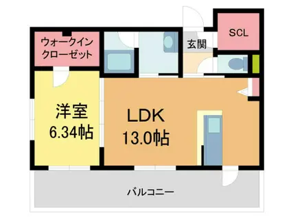 ALIBIO西宮北口(1LDK/1階)の間取り写真