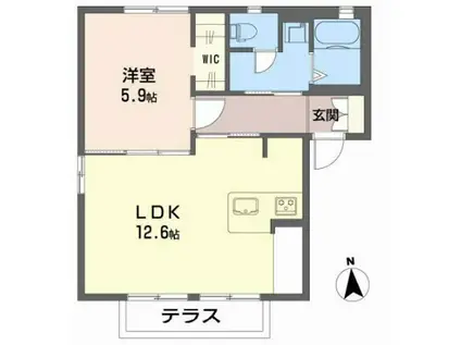 レジデンス城南(1LDK/1階)の間取り写真