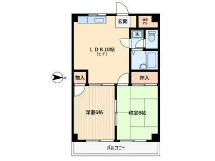 ジョウエツプラザ(2LDK/3階)の間取り写真