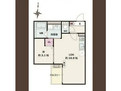 JACK SONEI(1LDK/3階)の間取り写真