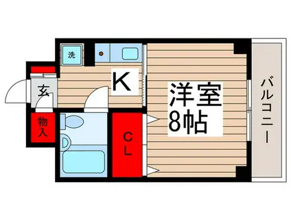 ヴェルス本八幡(1K/5階)の間取り写真