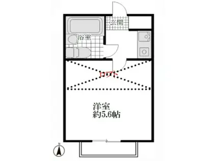 アルページュ上石神井I(1K/2階)の間取り写真