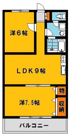 コーポエイチアイB(2LDK/2階)の間取り写真