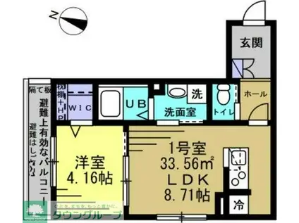ルーブル八潮(1LDK/1階)の間取り写真