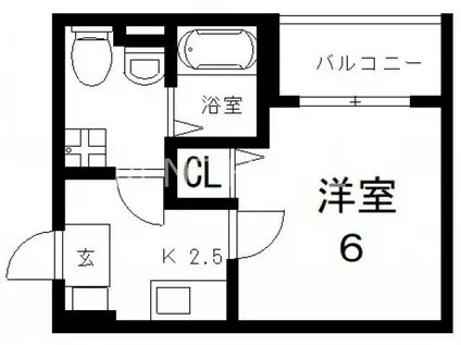 CRASTINE小路東A(1K/1階)の間取り写真