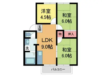 グランドタウンⅠ(3LDK/2階)の間取り写真