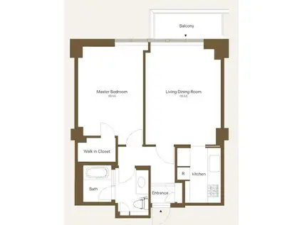 六本木ヒルズゲートタワーレジデンス(1LDK/14階)の間取り写真