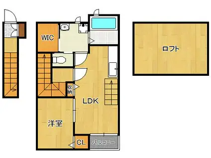 シアハウス戸畑(1LDK/2階)の間取り写真