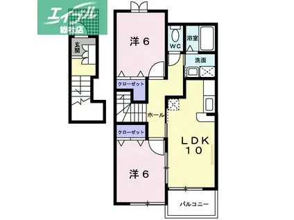 サニーコート I(2LDK/2階)の間取り写真