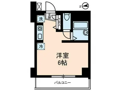 ラ・フロレスタ壱番館(ワンルーム/9階)の間取り写真