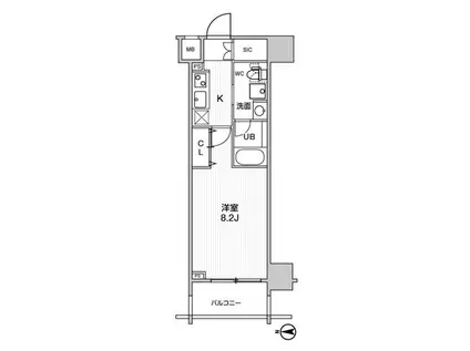 ステージグランデ錦糸町II(1K/5階)の間取り写真