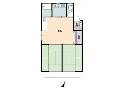 コーポセーユー(2LDK/2階)の間取り写真