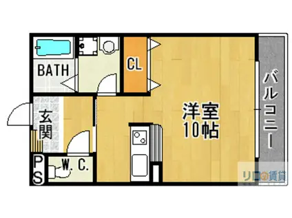 ペピーノ中山(ワンルーム/2階)の間取り写真