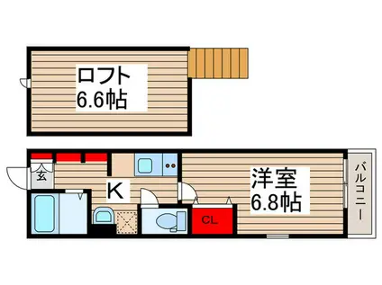 エクセラン馬橋ウエスト(1K/3階)の間取り写真