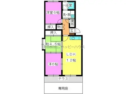 サンガーデン春日(3LDK/1階)の間取り写真