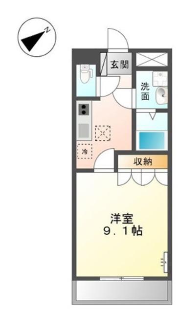 トランキーロ(1K/1階)の間取り写真