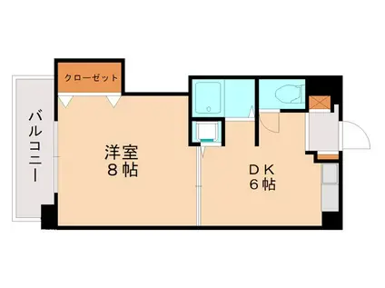 フローラ5(1DK/4階)の間取り写真