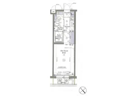 ヴォーガコルテ蒲田南(1K/2階)の間取り写真