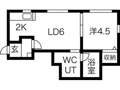 J`SCOURT東札幌(1LDK/3階)の間取り写真