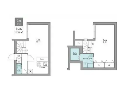 LEGALAND(1LDK/4階)の間取り写真
