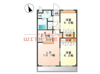 グランウッド雅(2LDK/2階)の間取り写真