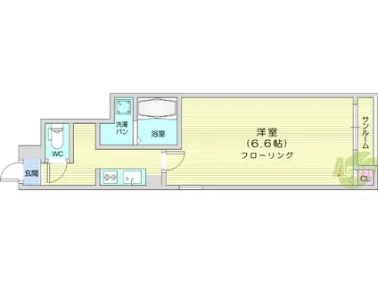 コハル・ファミリアⅡ(1K/2階)の間取り写真