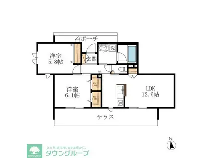 FIKA KISOGAWA(2LDK/1階)の間取り写真