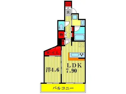 ハーモニーレジデンス東京イーストコア005(1LDK/8階)の間取り写真