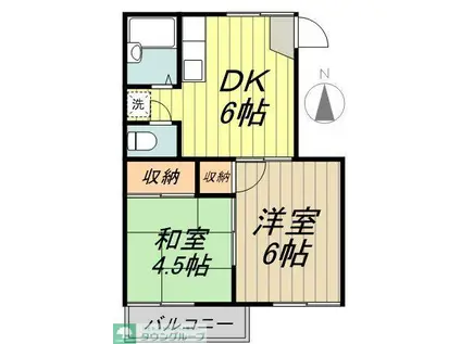 メゾン小金井(2DK/2階)の間取り写真