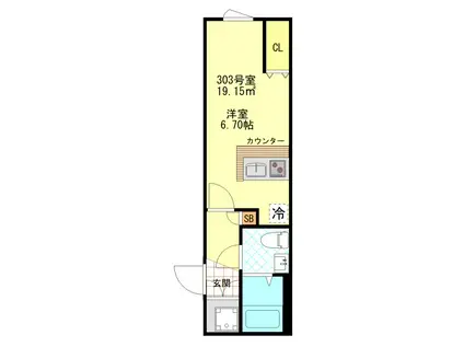 CFジオーレ小岩クレスト(ワンルーム/3階)の間取り写真