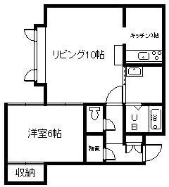 ソニア秋月(1LDK/1階)の間取り写真