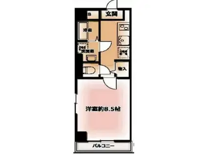 サンパレス21錦糸町(1K/2階)の間取り写真