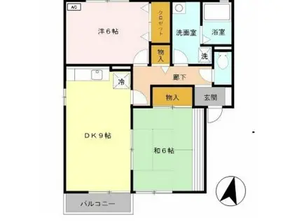 タウンコートオリビエ(2DK/2階)の間取り写真