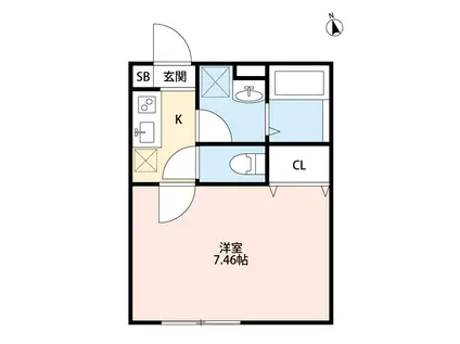 グランシャレー高野(1K/2階)の間取り写真