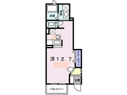 グランツ(ワンルーム/1階)の間取り写真