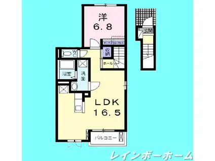 ヤマト.M(1LDK/2階)の間取り写真