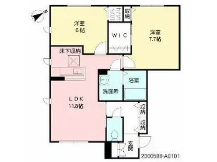 カーサドマーニ(2LDK/1階)の間取り写真