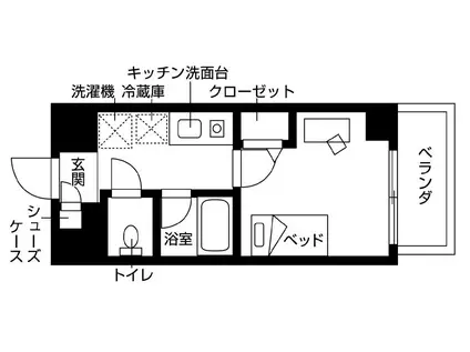 ルリエクラ近大通(1K/7階)の間取り写真
