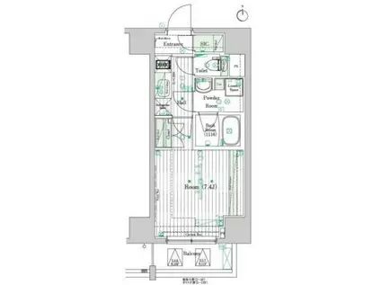 ブライズ住吉DUE(1K/10階)の間取り写真