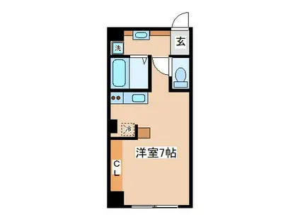 アクロス御崎(ワンルーム/2階)の間取り写真